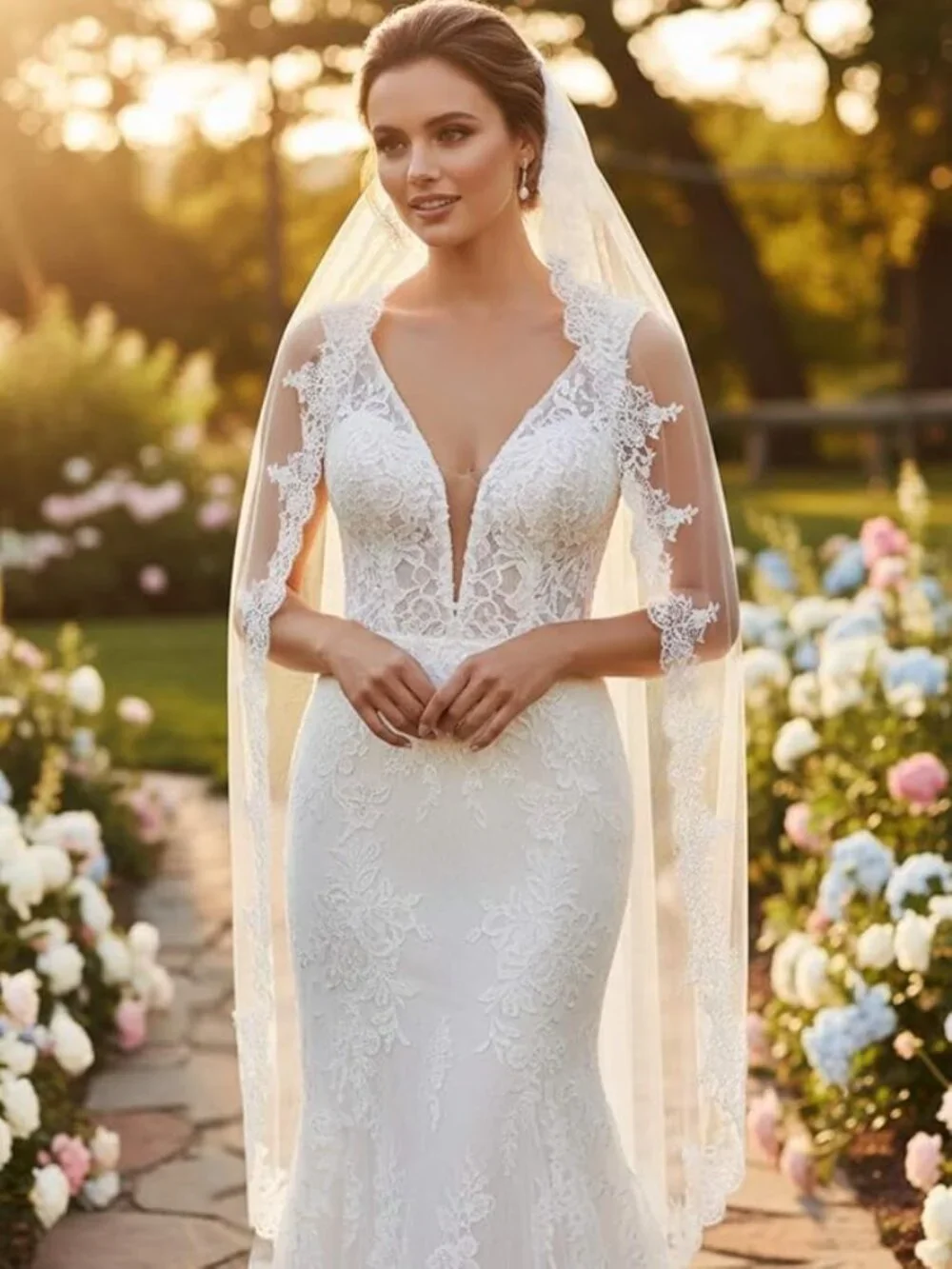 Wedding Long Lace Bridal Veil